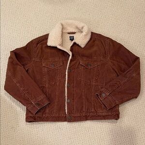 GAP Brown Sherpa-Lined Kids corduroy Jacket